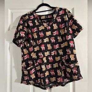 Fox Scrub Top